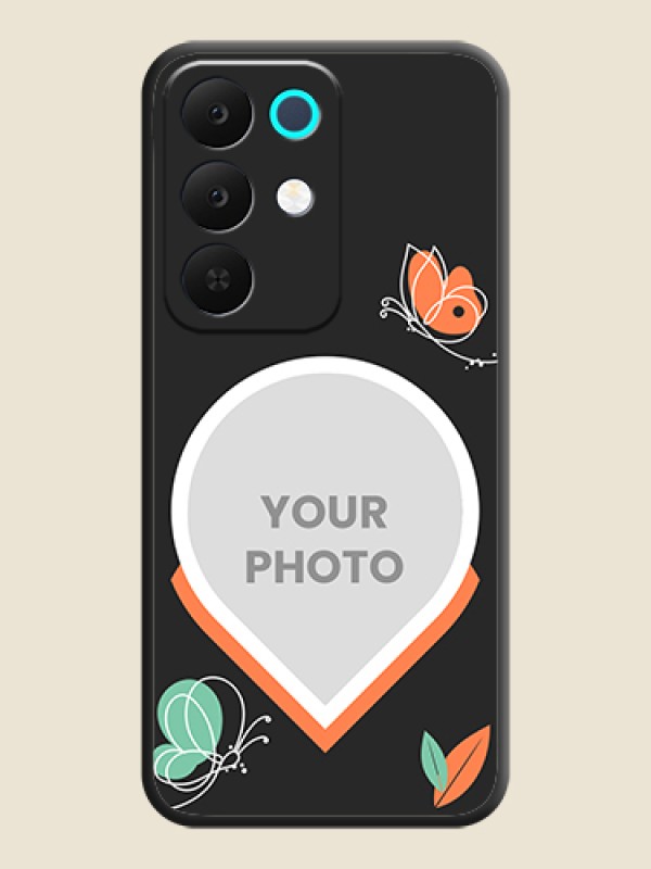Custom Upload Pic With Simple Butterly Design On Space Black Custom Soft Matte Mobile Back Cover - Realme 15X 5G - alternate view