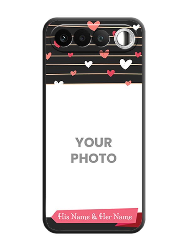 Custom Love Pattern with Name on Pink Ribbon on Photo On Space Black Custom Soft Matte Mobile Back Cover - Realme 16 5G - alternate view