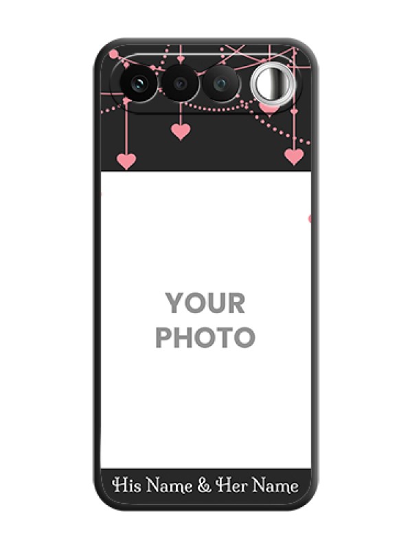 Custom Pink Love Hangings with Text On Space Black Custom Soft Matte Mobile Back Cover - Realme 16 5G - alternate view