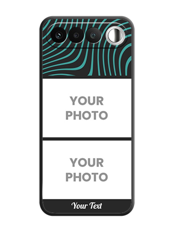Custom Wave Pattern with 2 Image Holder On Space Black Custom Soft Matte Mobile Back Cover - Realme 16 5G - alternate view