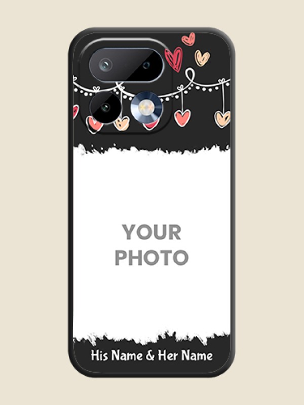 Custom Pink Love Hangings with Name On Space Black Custom Soft Matte Mobile Back Cover - Realme 16 Pro 5G - alternate view
