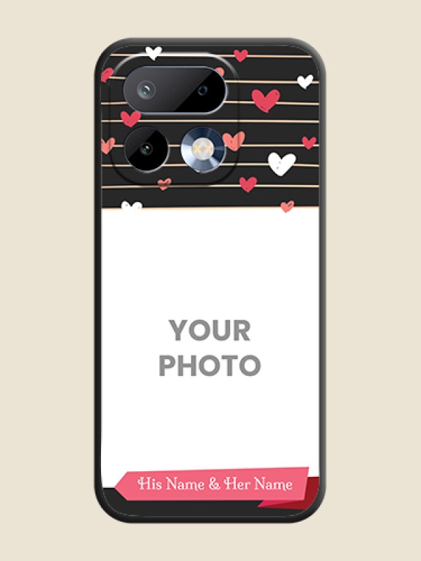 Custom Love Pattern with Name on Pink Ribbon on Photo On Space Black Custom Soft Matte Mobile Back Cover - Realme 16 Pro 5G - alternate view
