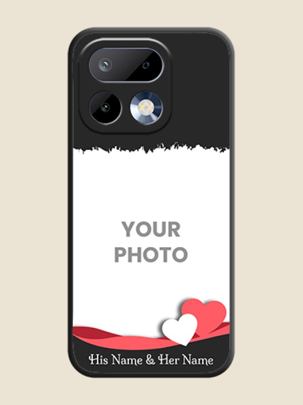 Custom Pin Color Love Shaped Ribbon Design with Text On Space Black Custom Soft Matte Mobile Back Cover - Realme 16 Pro 5G - alternate view