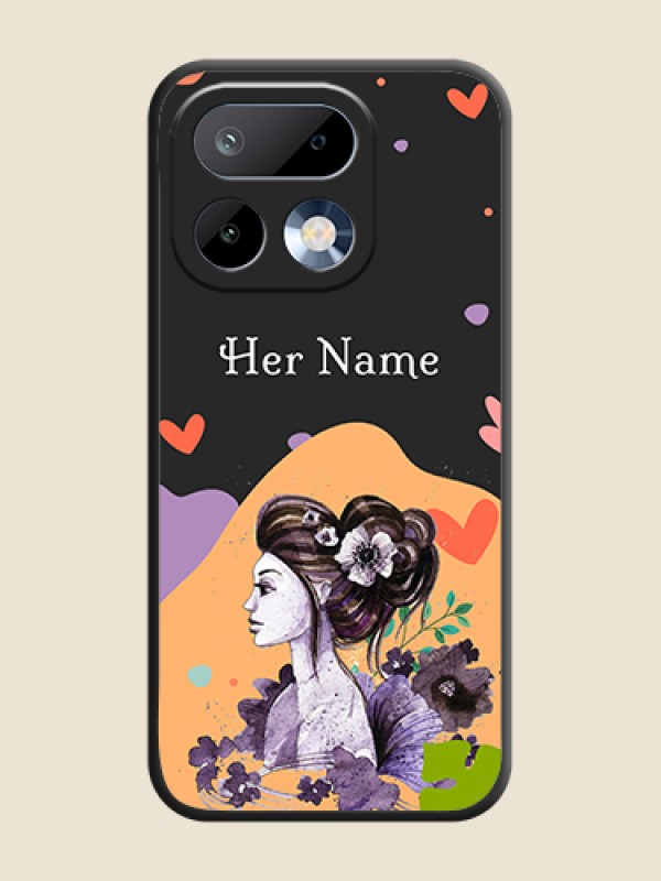 Custom Namecase For Her With Fancy Lady Image On Space Black Custom Soft Matte Mobile Back Cover - Realme 16 Pro 5G - alternate view