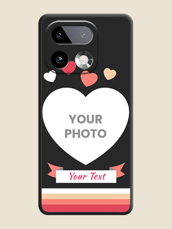 Custom Love Shaped Photo with Colorful Stripes On Space Black Custom Soft Matte Mobile Back Cover - Realme 16 Pro Plus 5G - alternate view