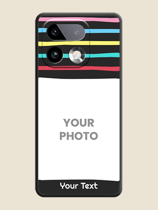 Custom Multicolor Lines with Image On Space Black Custom Soft Matte Mobile Back Cover - Realme 16 Pro Plus 5G - alternate view
