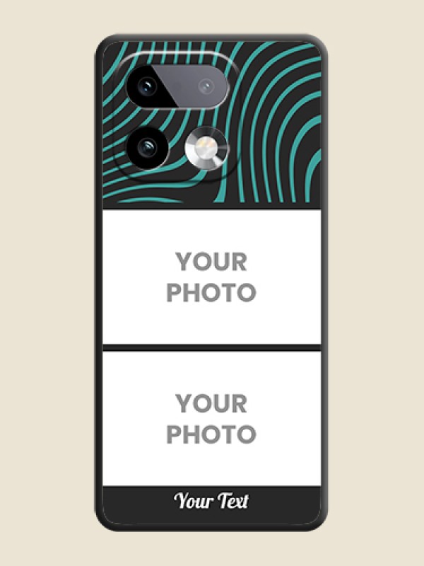 Custom Wave Pattern with 2 Image Holder On Space Black Custom Soft Matte Mobile Back Cover - Realme 16 Pro Plus 5G - alternate view