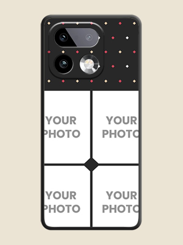 Custom Multicolor Dotted Pattern with 4 Image Holder On Space Black Custom Soft Matte Mobile Back Cover - Realme 16 Pro Plus 5G - alternate view