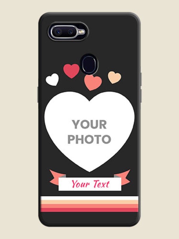 Custom Love Shaped Photo with Colorful Stripes on Personalised Space Black Soft Matte Cases - Realme 2 Pro - alternate view