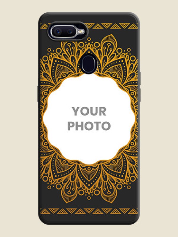 Custom Round Image with Floral Design - Photo on Space Black Soft Matte Mobile Cover - Realme 2 Pro - alternate view