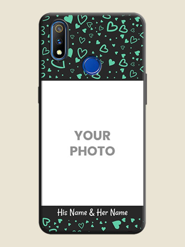 Custom Sea Green Indefinite Love Pattern - Photo on Space Black Soft Matte Mobile Cover - Realme 3 Pro - alternate view