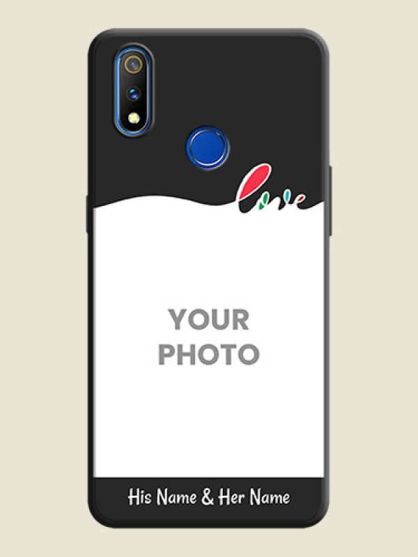 Custom Fall in Love Pattern with Picture - Photo on Space Black Soft Matte Mobile Case - Realme 3 Pro - alternate view