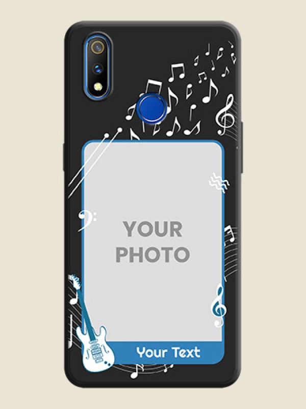Custom Musical Theme Design with Text - Photo on Space Black Soft Matte Mobile Case - Realme 3 Pro - alternate view