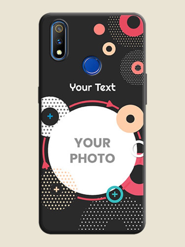 Custom Multicoloured Round Image on Personalised Space Black Soft Matte Cases - Realme 3 Pro - alternate view