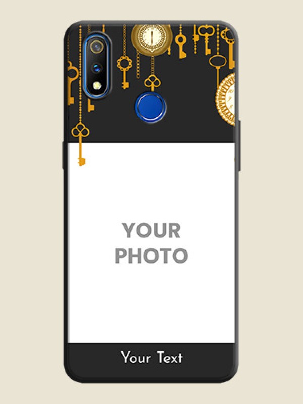 Custom Decorative Design with Text on Space Black Custom Soft Matte Back Cover - Realme 3 Pro - alternate view