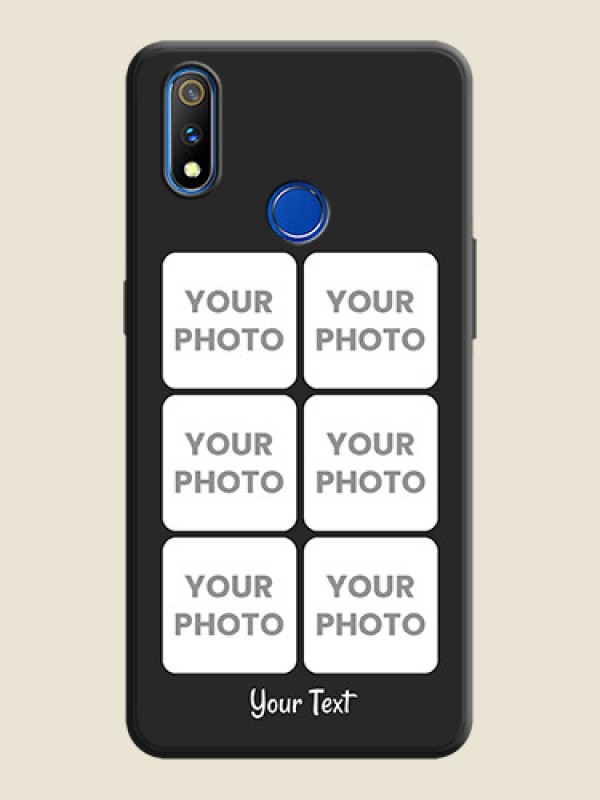 Custom Floral Art with 6 Image Holder - Photo on Space Black Soft Matte Mobile Case - Realme 3 Pro - alternate view