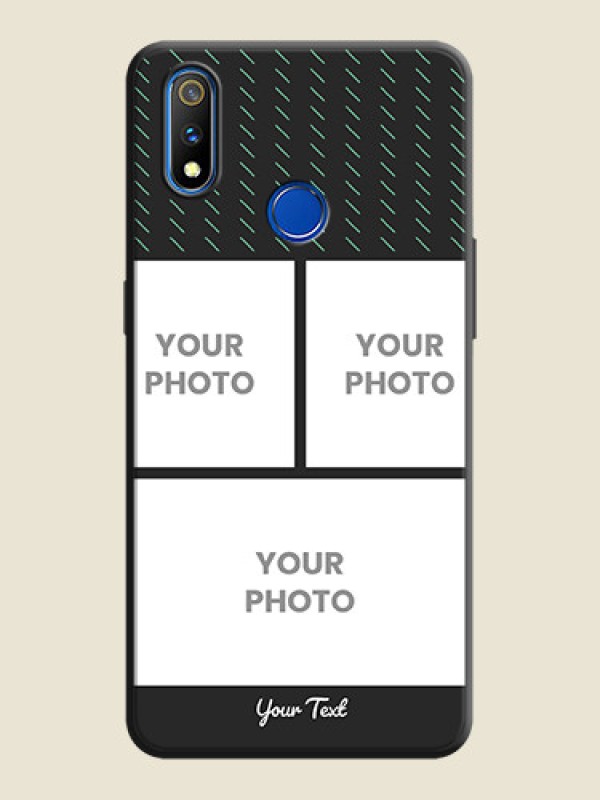 Custom Cross Dotted Pattern with 2 Image Holder  on Personalised Space Black Soft Matte Cases - Realme 3 Pro - alternate view