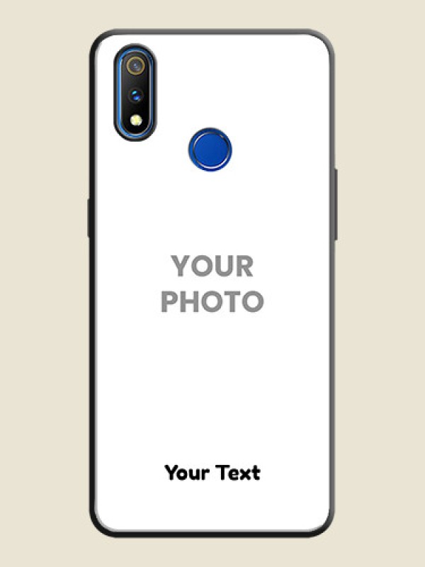 Custom Full Single Pic Upload With Text On Space Black Personalized Soft Matte Phone Covers -Realme 3 Pro - alternate view