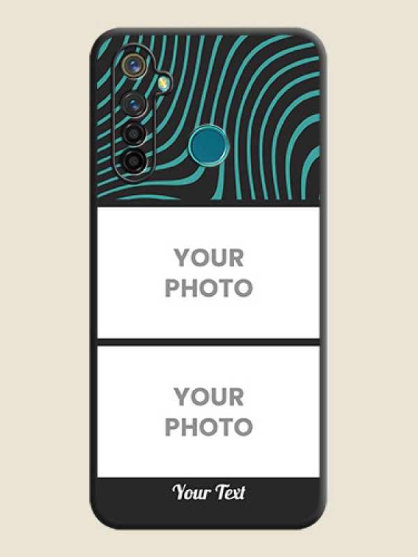 Custom Wave Pattern with 2 Image Holder on Space Black Personalized Soft Matte Phone Covers - Realme 5 Pro - alternate view