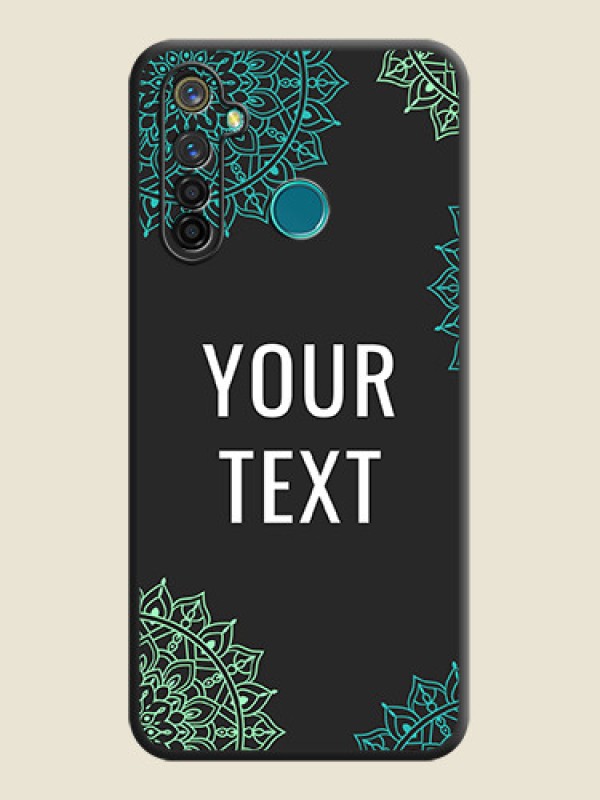 Custom Your Name with Floral Design on Space Black Custom Soft Matte Back Cover - Realme 5 Pro - alternate view