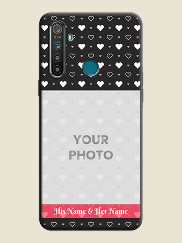 Custom White Color Love Symbols with Text Design - Photo on Space Black Soft Matte Phone Cover - Realme 5 - alternate view