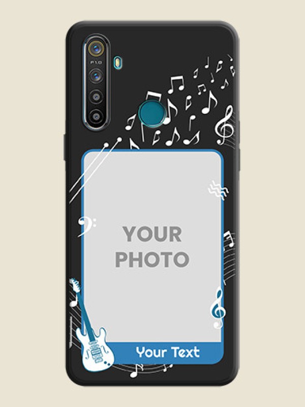 Custom Musical Theme Design with Text - Photo on Space Black Soft Matte Mobile Case - Realme 5 - alternate view