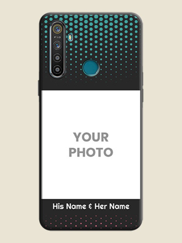 Custom Faded Dots with Grunge Photo Frame and Text on Space Black Custom Soft Matte Phone Cases - Realme 5 - alternate view