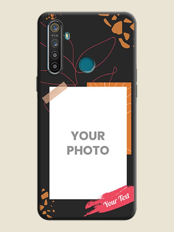 Custom Orange Photo Frame on Space Black Custom Soft Matte Phone Back Cover - Realme 5 - alternate view