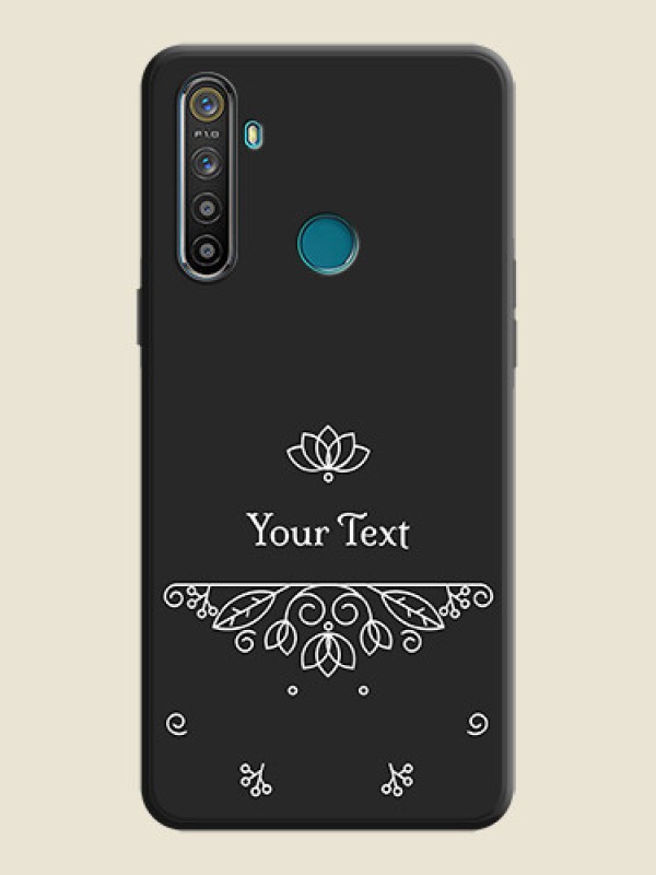 Custom Lotus Garden Custom Text On Space Black Personalized Soft Matte Phone Covers -Realme 5 - alternate view