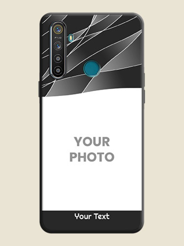 Custom Mixed Wave Lines - Photo on Space Black Soft Matte Mobile Cover - Realme 5I - alternate view