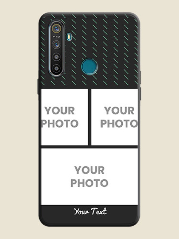 Custom Cross Dotted Pattern with 2 Image Holder  on Personalised Space Black Soft Matte Cases - Realme 5I - alternate view