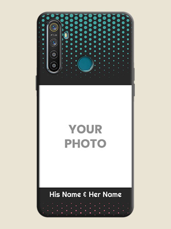 Custom Faded Dots with Grunge Photo Frame and Text on Space Black Custom Soft Matte Phone Cases - Realme 5I - alternate view