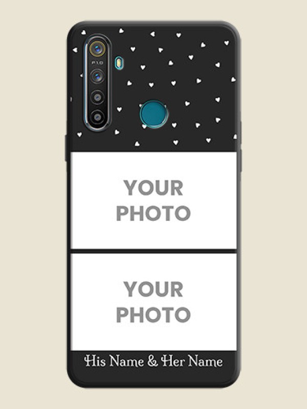 Custom Miniature Love Symbols with Name on Space Black Custom Soft Matte Back Cover - Realme 5S - alternate view
