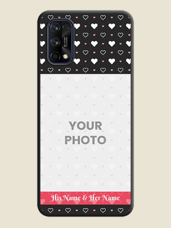 Custom White Color Love Symbols with Text Design on Photo on Space Black Soft Matte Phone Cover - Realme 7 Pro - alternate view