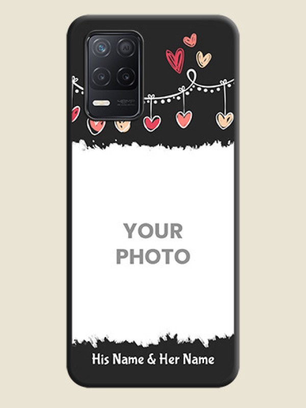 Custom Pink Love Hangings with Name on Space Black Custom Soft Matte Phone Cases - Realme 8 5G - alternate view