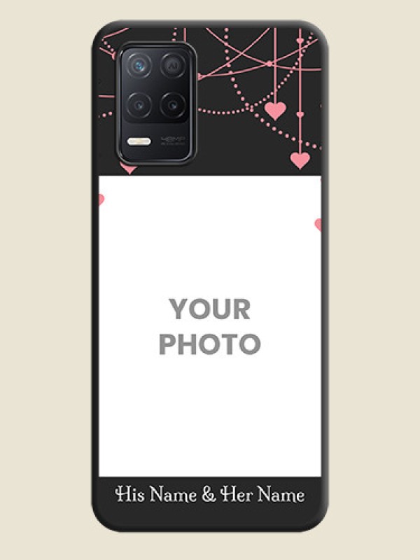 Custom Pink Love Hangings with Text on Space Black Custom Soft Matte Back Cover - Realme 8 5G - alternate view