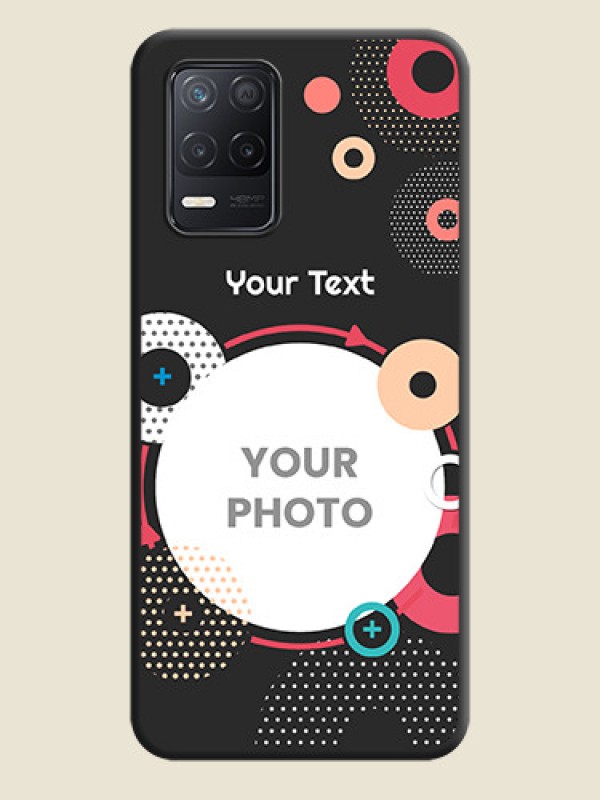 Custom Multicoloured Round Image on Personalised Space Black Soft Matte Cases - Realme 8 5G - alternate view