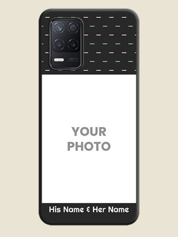 Custom Line Pattern Design with Text on Space Black Custom Soft Matte Phone Back Cover - Realme 8 5G - alternate view