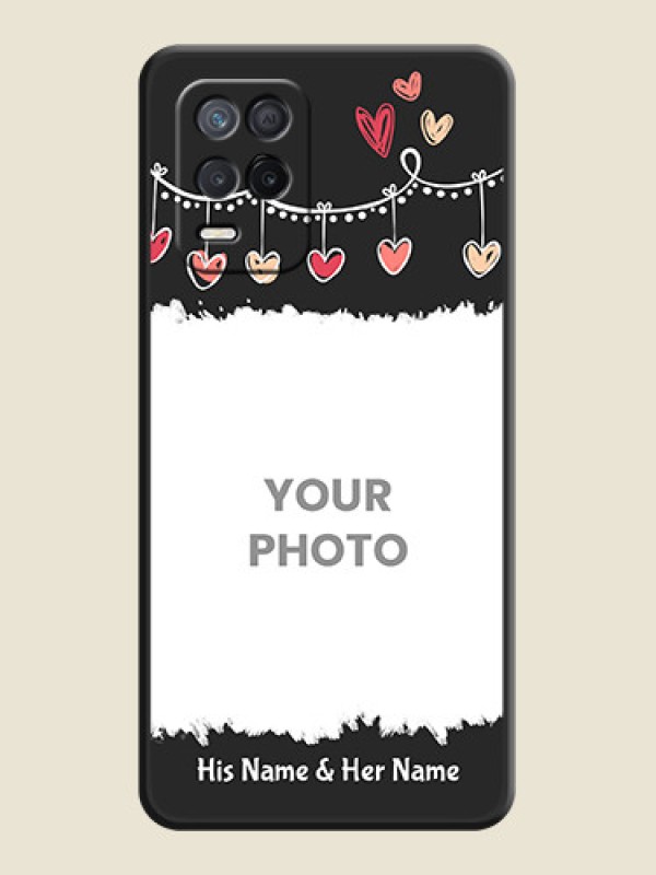 Custom Pink Love Hangings with Name on Space Black Custom Soft Matte Phone Cases - Realme 8s 5G - alternate view
