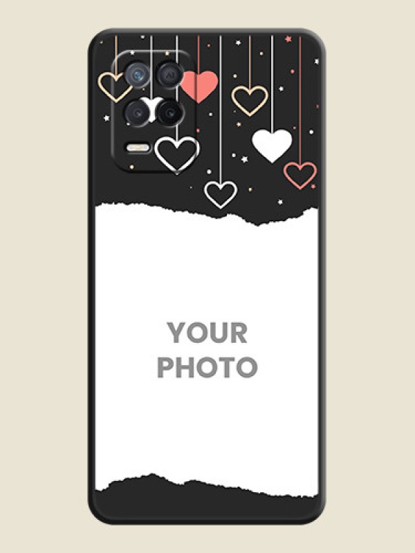 Custom Love Hangings with Splash Wave Picture on Space Black Custom Soft Matte Phone Back Cover - Realme 8s 5G - alternate view