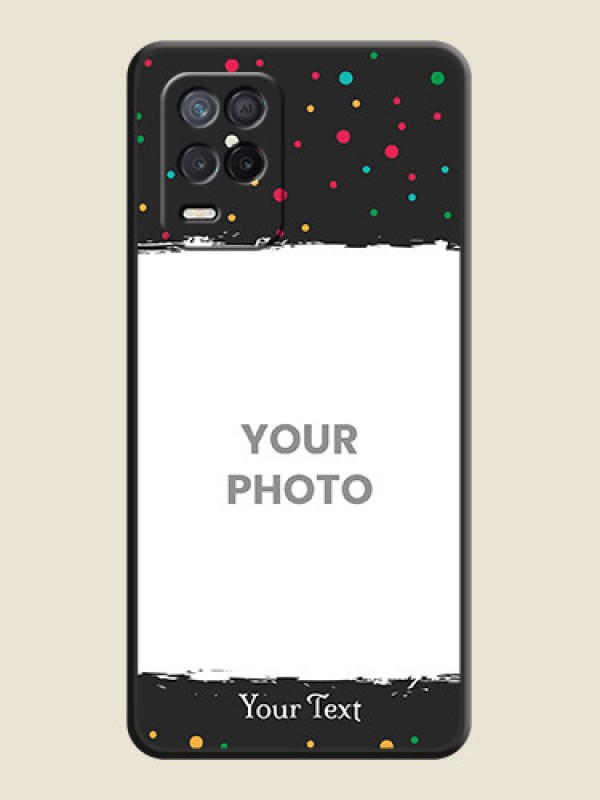 Custom Multicolor Dotted Pattern with Text on Space Black Custom Soft Matte Phone Back Cover - Realme 8s 5G - alternate view