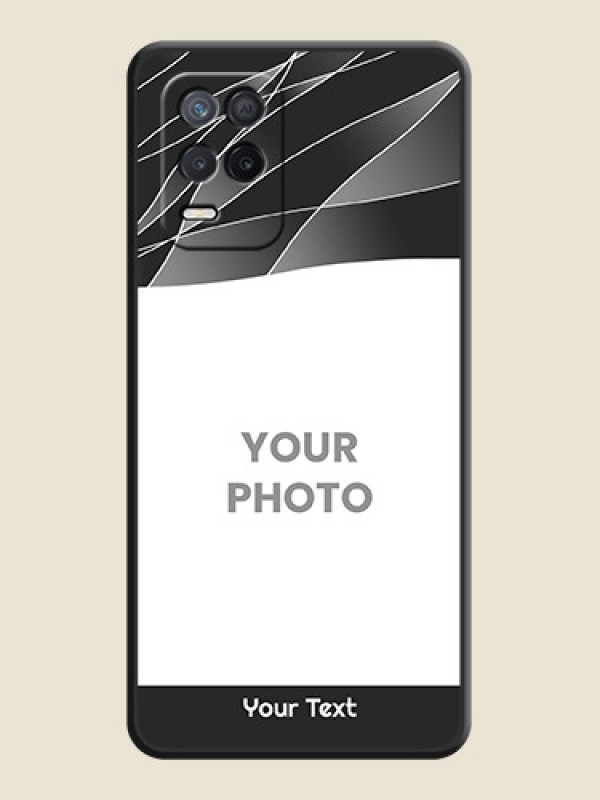 Custom Mixed Wave Lines on Photo on Space Black Soft Matte Mobile Cover - Realme 8s 5G - alternate view