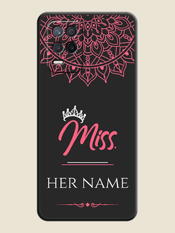 Custom Mrs Name with Floral Design on Space Black Personalized Soft Matte Phone Covers - Realme 8s 5G - alternate view