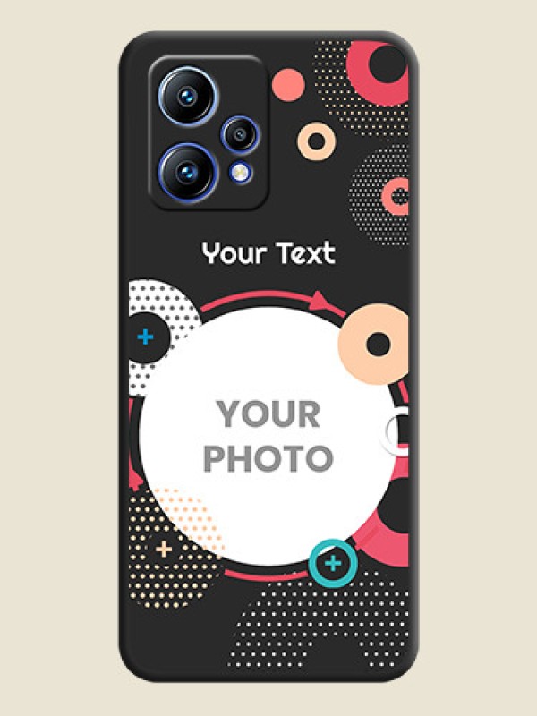 Custom Multicoloured Round Image on Personalised Space Black Soft Matte Cases - Realme 9 4G - alternate view
