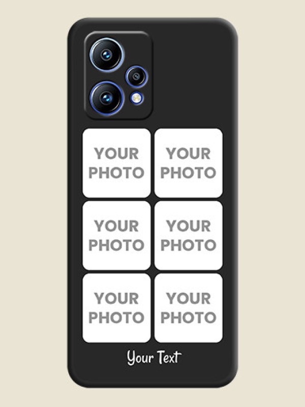 Custom Floral Art with 6 Image Holder on Photo on Space Black Soft Matte Mobile Case - Realme 9 4G - alternate view