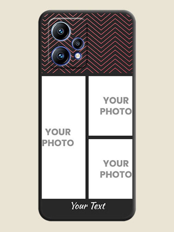 Custom Wave Pattern with 3 Image Holder on Space Black Custom Soft Matte Back Cover - Realme 9 4G - alternate view