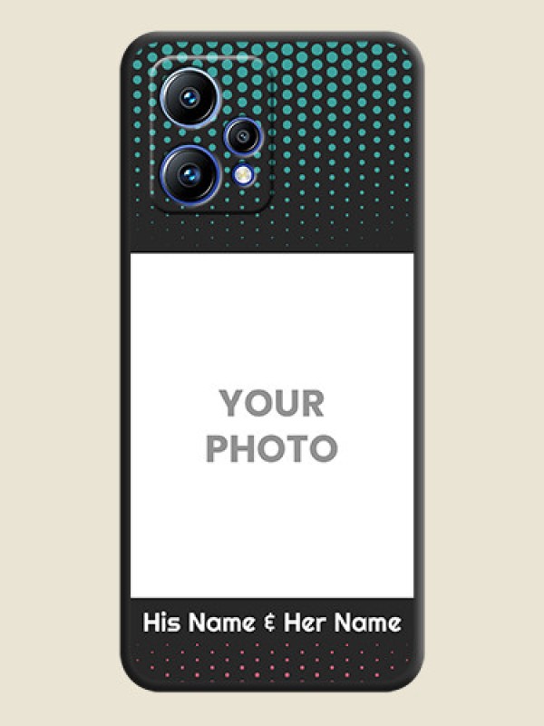 Custom Faded Dots with Grunge Photo Frame and Text on Space Black Custom Soft Matte Phone Cases - Realme 9 4G - alternate view