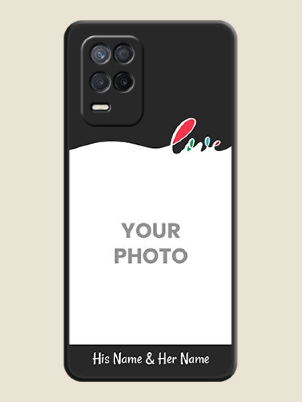 Custom Fall in Love Pattern with Picture on Photo on Space Black Soft Matte Mobile Case - Realme 9 5G - alternate view