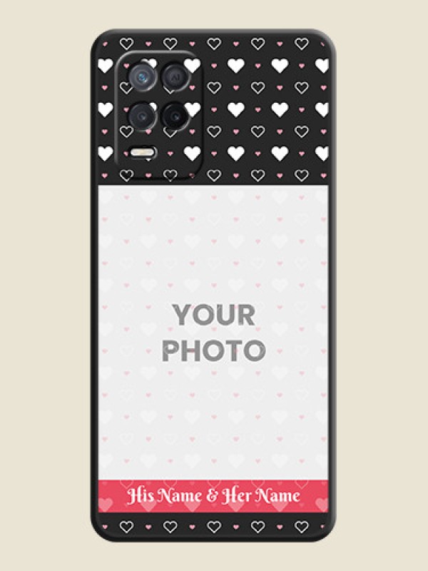Custom White Color Love Symbols with Text Design on Photo on Space Black Soft Matte Phone Cover - Realme 9 5G - alternate view
