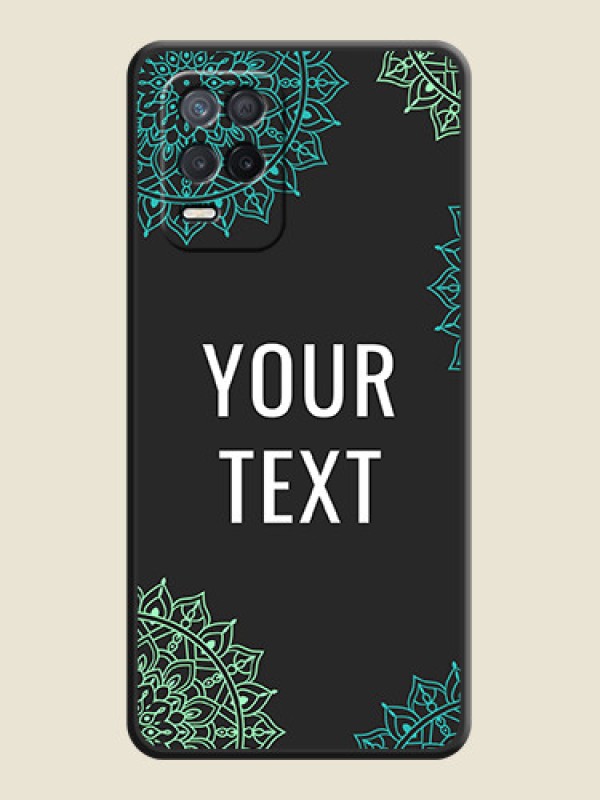 Custom Your Name with Floral Design on Space Black Custom Soft Matte Back Cover - Realme 9 5G - alternate view